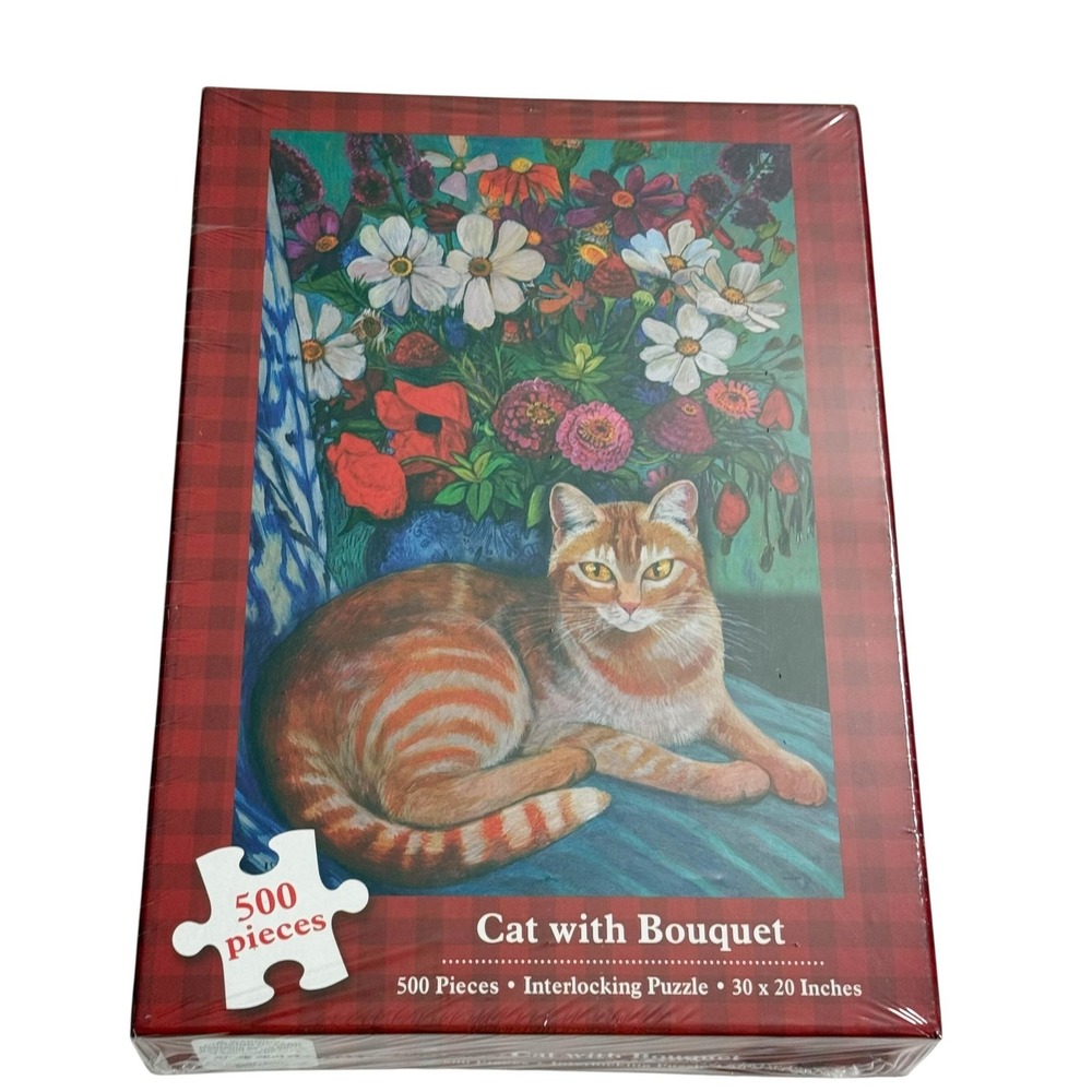 Current Cat With Bouquet 500 Pieces Puzzle NEW
